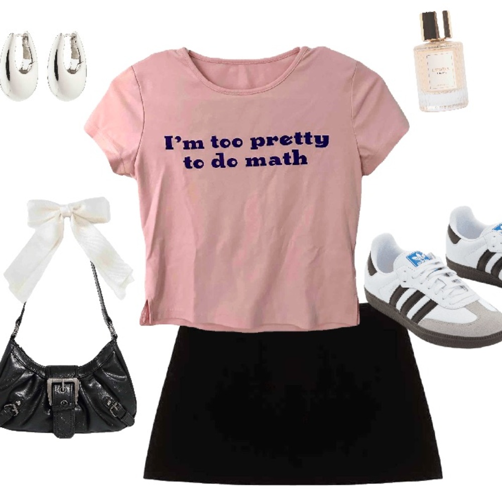 Too Pretty To Do Math Pink Baby Tee